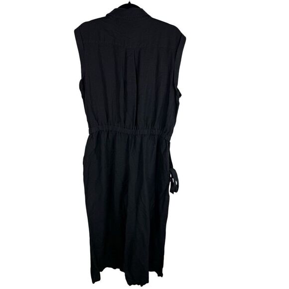 LOFT Black Linen Jumpsuit- size XL - Picture 4 of 7